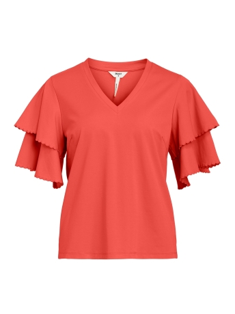 Object T-shirt OBJANNI-LI S/S TOP 126 23041625 Hot Coral