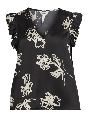 Object T-shirt OBJPAPAYA NOUR S/S TOP A DIV 23040546 Black/Flower