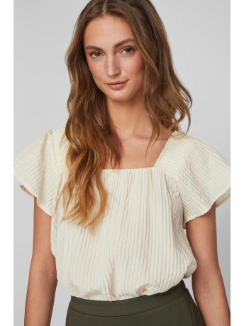 Vila T-shirt VICLARA SQUARE NECK S/S TOP/SU 14086754 BIRCH