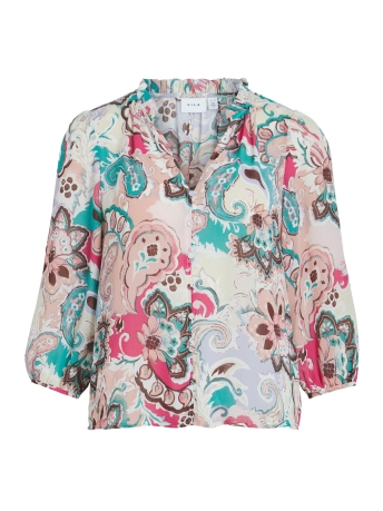 Vila Blouse VIELLE DEA V-NECK 3/4 TOP/SU 14085202 Pink Yarrow/Dea