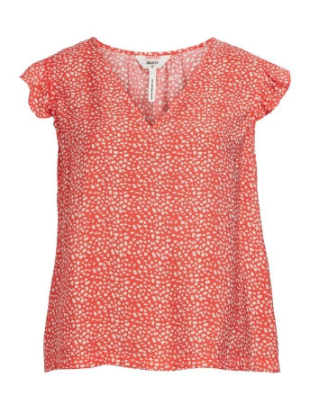 Object T-shirt OBJLEONORA SELINE  S/S TOP 126 DIV 23041618 HOT CORAL/LEO