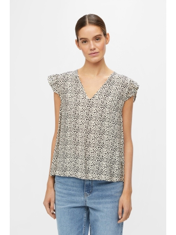 Object T-shirt OBJLEONORA SELINE  S/S TOP 126 DIV 23041618 Sandshell/Leo col