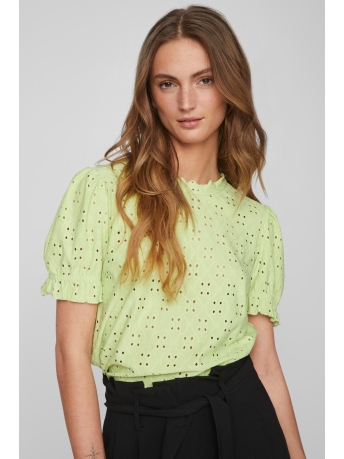 Vila T-shirt VIKAWA S/S FLOUNCE  TOP/SU - NOOS 14070251 LETTUCE GREEN