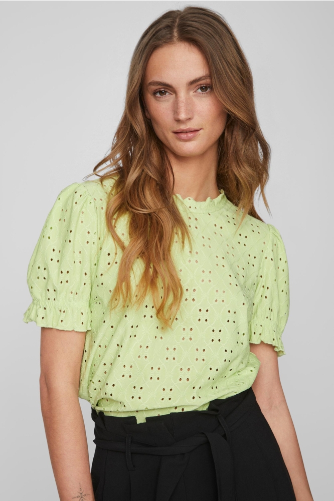 VIKAWA S/S FLOUNCE  TOP/SU - NOOS 14070251 LETTUCE GREEN