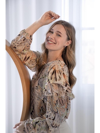 AndCo Woman Blouse AMARI BUTTERFLY BL233 Biscuit
