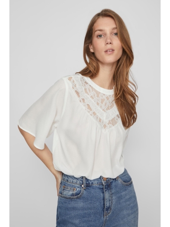 Vila T-shirt VIZANA CREW NECK 2/4 TOP/SU 14084984 CLOUD DANCER