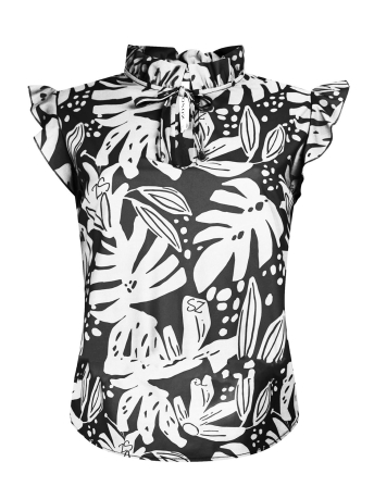 Zoso Top  TELMA PRINTED TRAVEL TOP 232 0000/0016 BLACK/WHITE