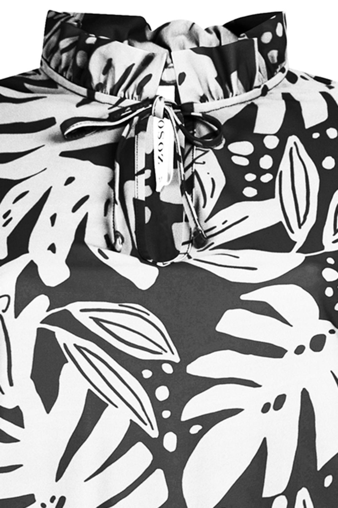  TELMA PRINTED TRAVEL TOP 232 0000/0016 BLACK/WHITE