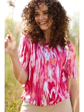 FOS Amsterdam T-shirt SISI AQUAREL 6568 640 FUCHSIA