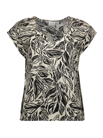 Vila T-shirt VILIMIA MAYA V-NECK CAPSLEEVE TOP/S 14090975 BIRCH