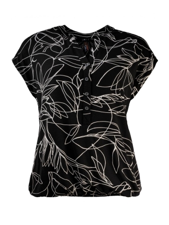 NED Blouse LUCIE SL FLOWERS 23S2 SN024 02 900 BLACK