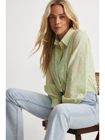 Red Button Blouse BOBIE BLOUSE SHINY FLOWER SRB4025 112 LIME