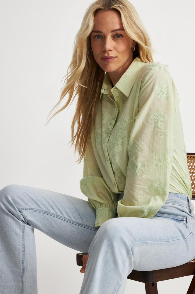 BOBIE BLOUSE SHINY FLOWER SRB4025 112 LIME