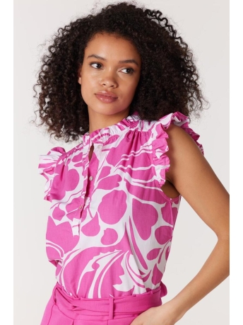 Juffrouw Jansen Top FEODORA H23 TOP 113 WHITE PINK