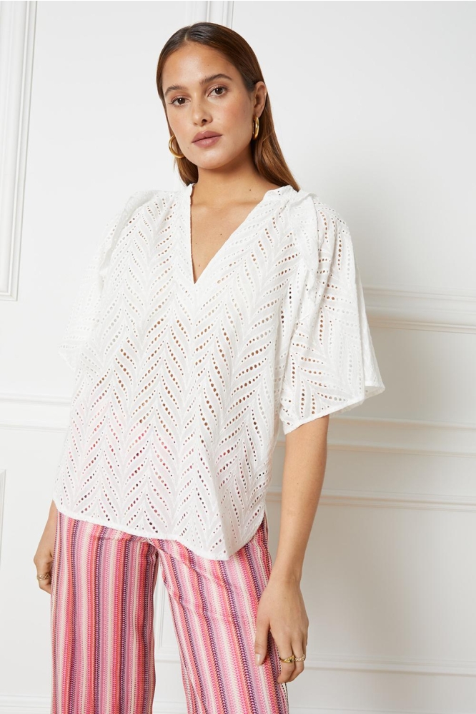 MISSY SLEEVE TOP R2305940104 002 OFF WHITE