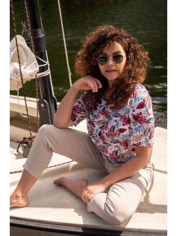 FOS Amsterdam T-shirt SISI VEER TROPICAL 6249 ROOD 600