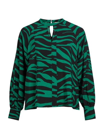 Object Blouse OBJCIRA L/S TOP 129 23042957 Lush Meadow/Black anim