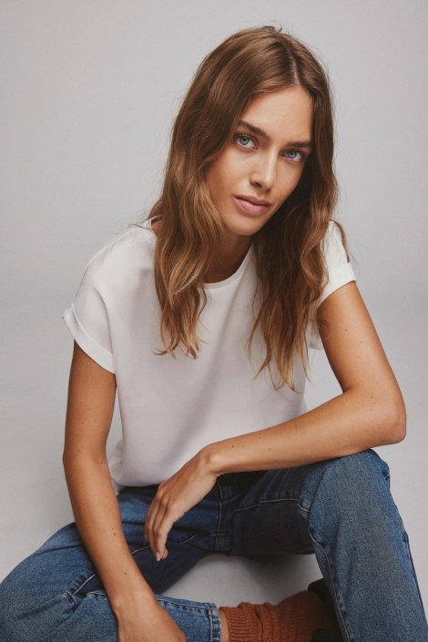 Vila viellette s/s satin top - noos
