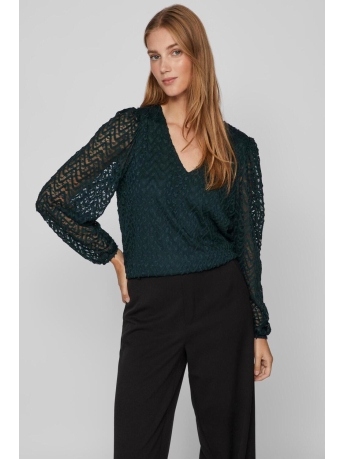 Vila Blouse VIFARY V-NECK L/S TOP 14090013 Ponderosa Pine