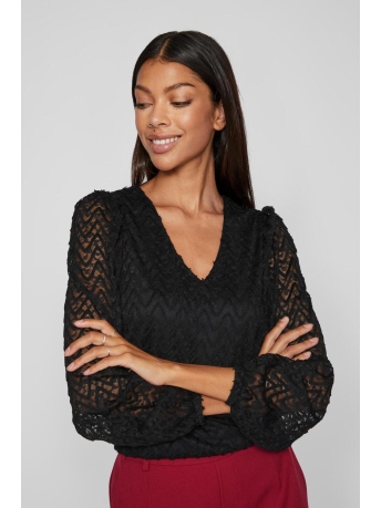 Vila Blouse VIFARY V-NECK L/S TOP 14090013 Black