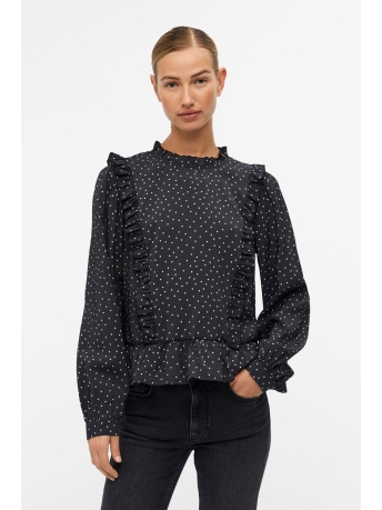 Object Blouse OBJIRA L/S TOP 130 23043137 MAGNET/WHITE