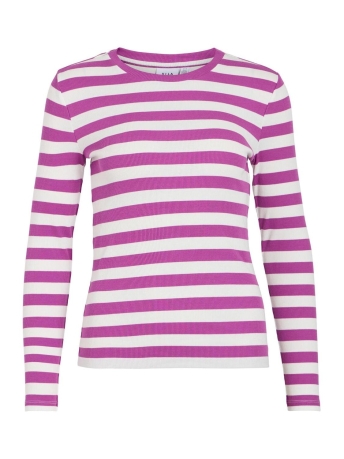 Vila T-shirt VICURLY L/S TOP/PB 14092177 Cloud Dancer/CATTLEYA O