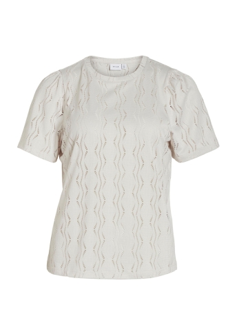 Vila T-shirt VIFLORA 2/4 TOP/LC 14094062 WHITE SAND