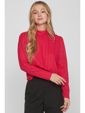 Vila T-shirt VIMARA HIGH NECK L/S TOP 14089892 LOVE POTION