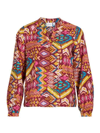 Vila Blouse VIDOGMA ETH V-NECK L/S TOP/SU/LS 14092170 Beet Red/Eth