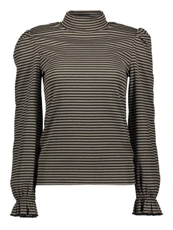 Vila T-shirt VISABIA HIGH NECK L/S TOP/PB 14087247 BROWN LENTIL