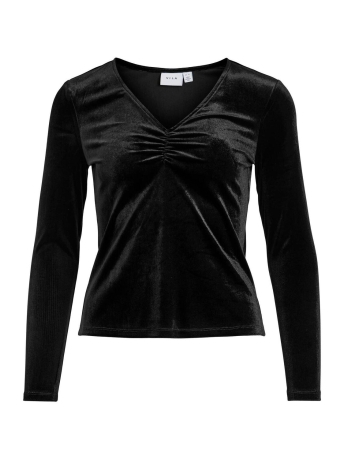 Vila T-shirt VISILA L/S V-NECK TOP 8 14094576 Black