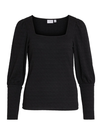 Vila T-shirt VIHELEN SQUARE NECK L/S TOP 14091081 Black