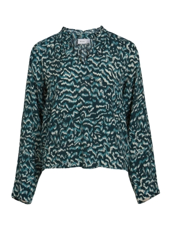 Vila Blouse VIFULIA SIVA V-NECK L/S TOP/SU/LC 14094309 Ponderosa Pine/Siva