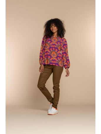 Geisha Blouse BLOUSE GRAFISCHE PRINT 33670 20 Purple/Hot Coral Combi