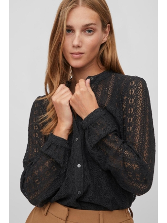 Vila Blouse VICHIKKA LACE L/S SHIRT- NOOS 14082977 BLACK