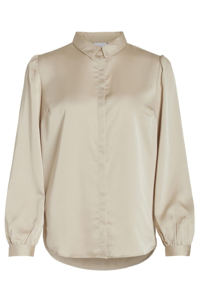 VIELLETTE SATIN L/S SHIRT - NOOS 14063320 CEMENT