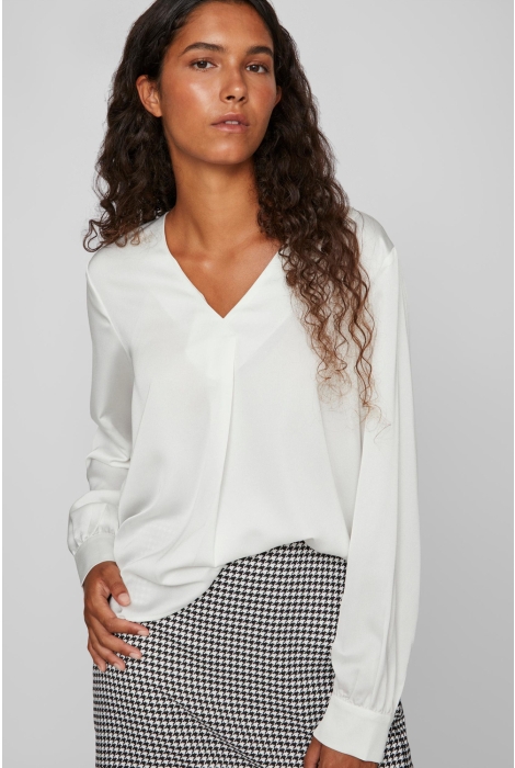 viellette v neck l s top noos 14086138 vila blouse snow white