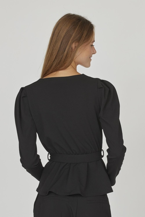 SisterS point zwarte dames blouse | Model achteraanzicht