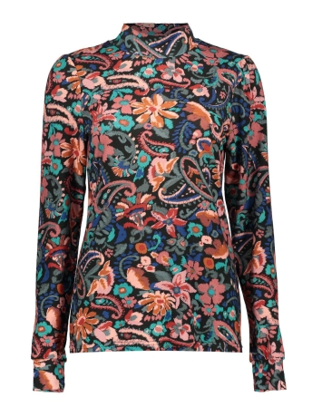 Geisha T-shirt Top 32652-20 Black/Forest Green