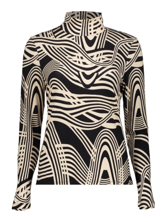 Geisha T-shirt TOP MET PRINT 32597 60 000999 BLACK/SAND