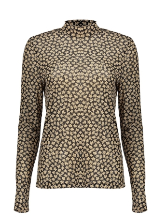 Geisha T-shirt MESH TOP MET PRINT 32621 14 000999 BLACK/SAND