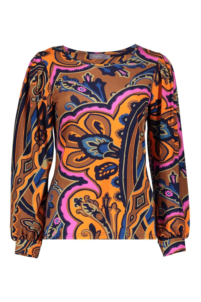 TOP MET PAISLEY PRINT 32651 20 000250 ORANGE/CINNAMON COMBI