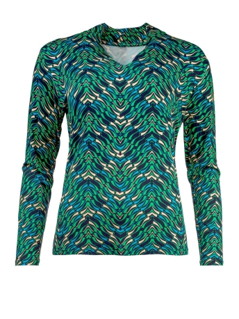 NED T-shirt VERAL LS MARINE WAVY FIGURES 23W1 IT090 01 MARINE 303