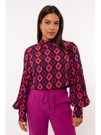 Fluresk Blouse PEARL TOP 23WZF09 ZWART/CYCLAAM