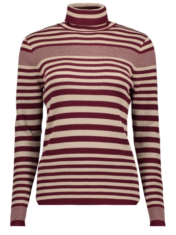 Red Button Trui ROLL NECK FANCY STRIPE SRB4068 235 PLUM/CLAY