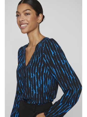 Vila Blouse VIKAMMY L/S V-NECK TOP 1 14096519 BLACK/GRAPHIC