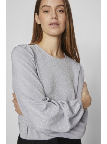 Vila T-shirt VIAUGUSTINA NEW L/S VOLUME SLEEVE T 14096769 Silver/LUREX