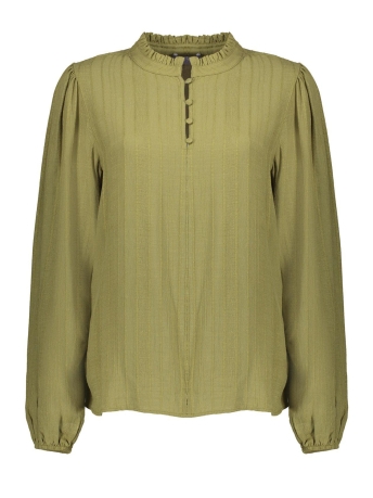 Geisha Blouse TOP MET GERUFFELDE KRAAG 33600 47 Cactus