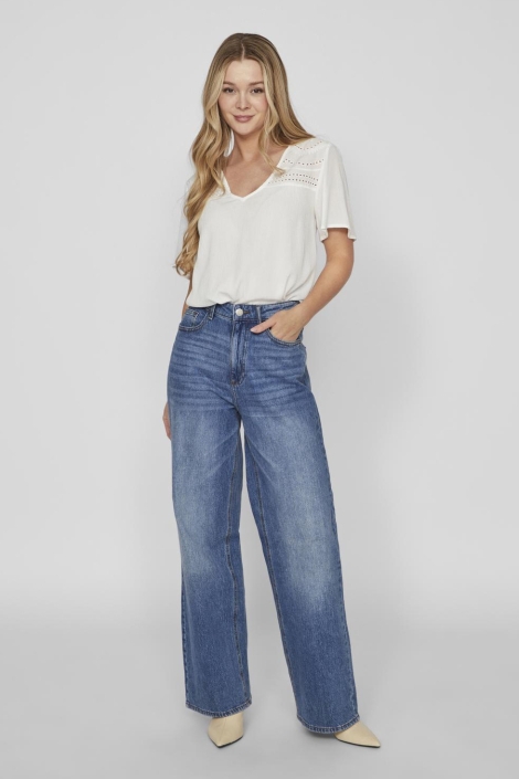 Vila vimesa lace s/s top - noos