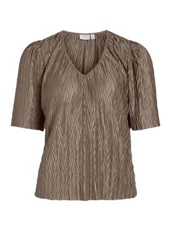 Vila T-shirt VIPLEASA S/S TOP/1C 14098234 Walnut